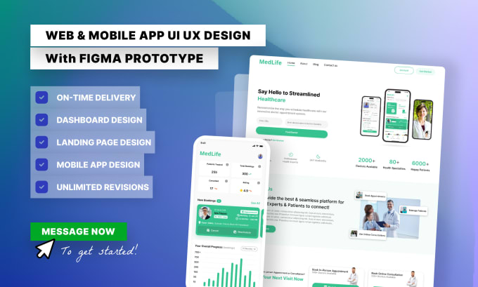 Gig Preview - Create figma prototype and UI UX design for website and mobile app UI