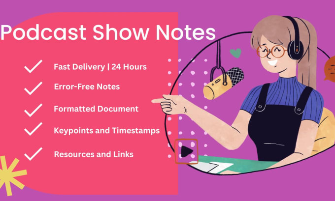 Gig Preview - Write SEO podcast show notes and podcast summary in 24 hours