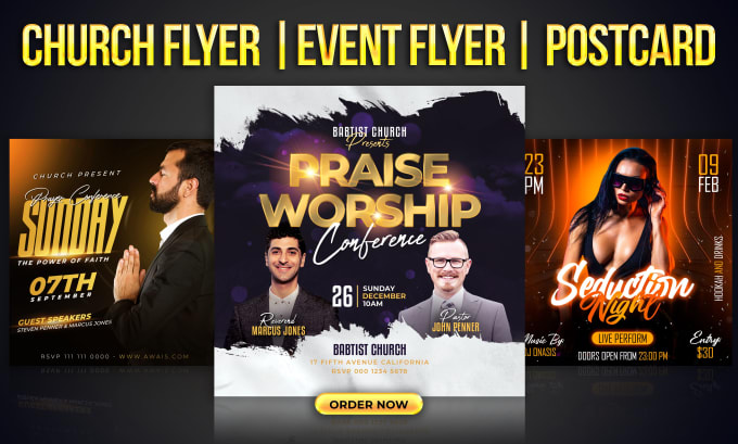 Gig Preview - Create excellent church flyer, event flyer or postcard design