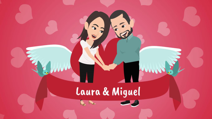 Gig Preview - Create amazing animated love story, proposal and wedding invitation video