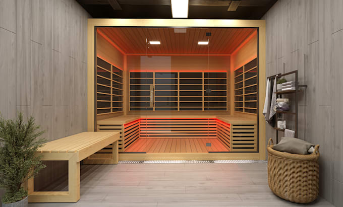 Gig Preview - Do sauna room, spa interior design 3d modelling visualization