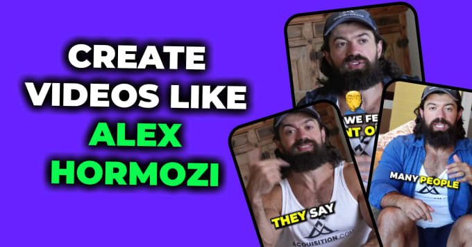 Gig Preview - Add captions to your instagram, youtube, tiktok videos like alex hormozi