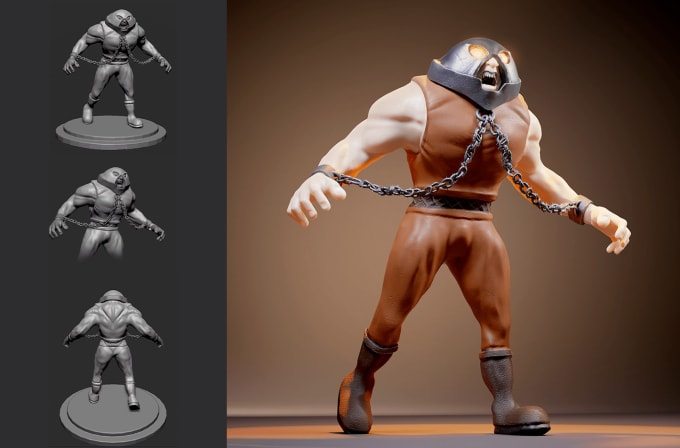 Gig Preview - Do 3d character modeling and rigging for animation or printing