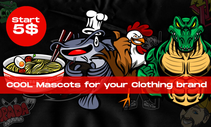 Gig Preview - Design you clothing mascot logo for your clothing brand