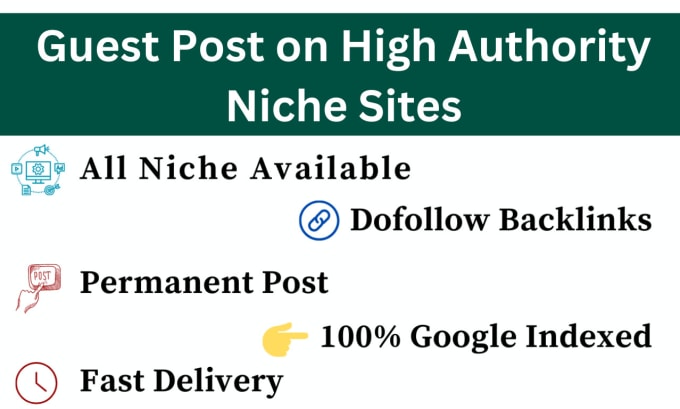 Gig Preview - Publish your guest posts on high authority niche sites