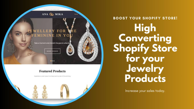 Gig Preview - Create a high converting jewelry products shopify store