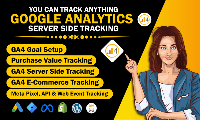 Gig Preview - Fix or setup google analytics 4, ga4 ecommerce tracking, server side tracking