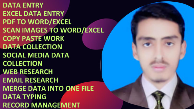 Gig Preview - Do data entry, excel data entry, PDF to excel data entry in 24 hours