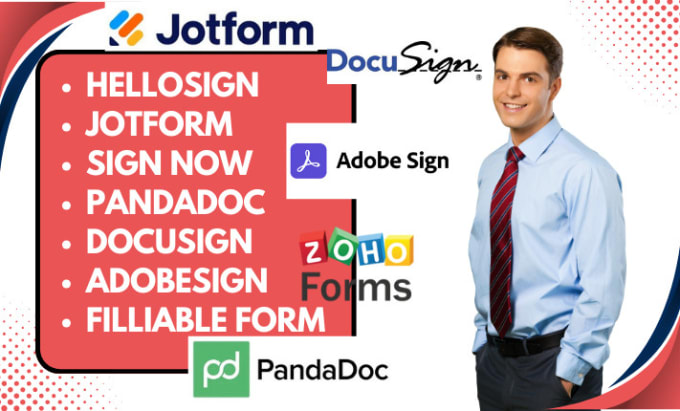 Gig Preview - Convert pdf filliable esigning adobesign jotform docusign pandadoc signnow