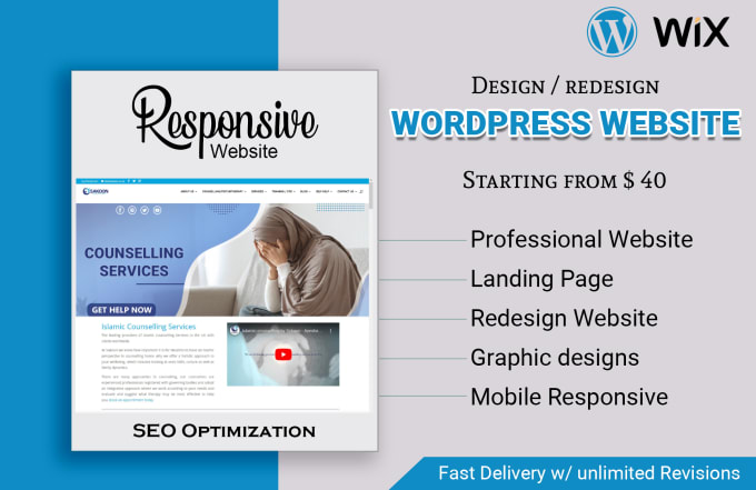 Gig Preview - Design responsive landing page or wordpress website