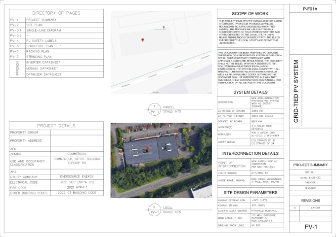 Gig Preview - Design custom solar permit pack drawings