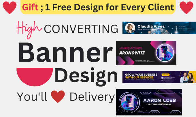 Gig Preview - Do web banner, shopify banner, social media cover in 12 hour