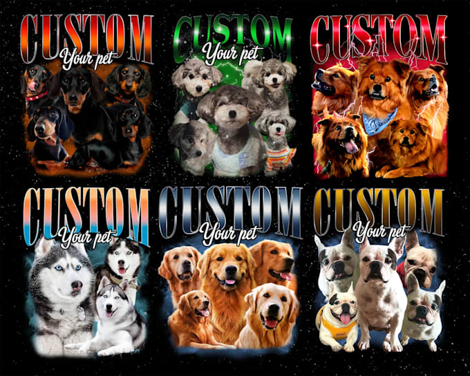 Gig Preview - Design a bootleg vintage custom pet portrait for your shirt