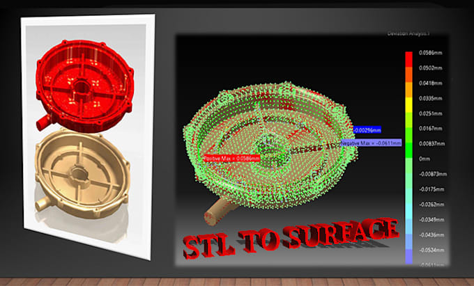 Gig Preview - Make surface of format stl reverse engineering