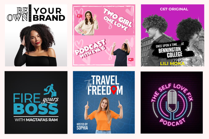 Gig Preview - Design a podcast cover art and podcast logo