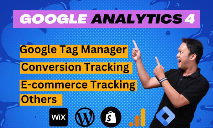 Gig Preview - Set up google analytics 4, conversion tracking, ga4 ecommerce tracking via GTM