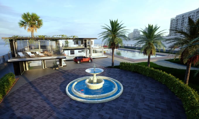 Gig Preview - Design and render stunning landscape, pool, patio, backyard and garden