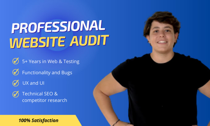 Gig Preview - Test your website, app for bugs, usability, UI UX, SEO, create an audit report