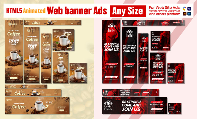 Gig Preview - Make unique web ads google display ads banner design for promotion