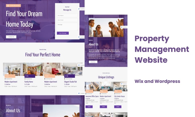 Gig Preview - Design property management website, vacation rentals