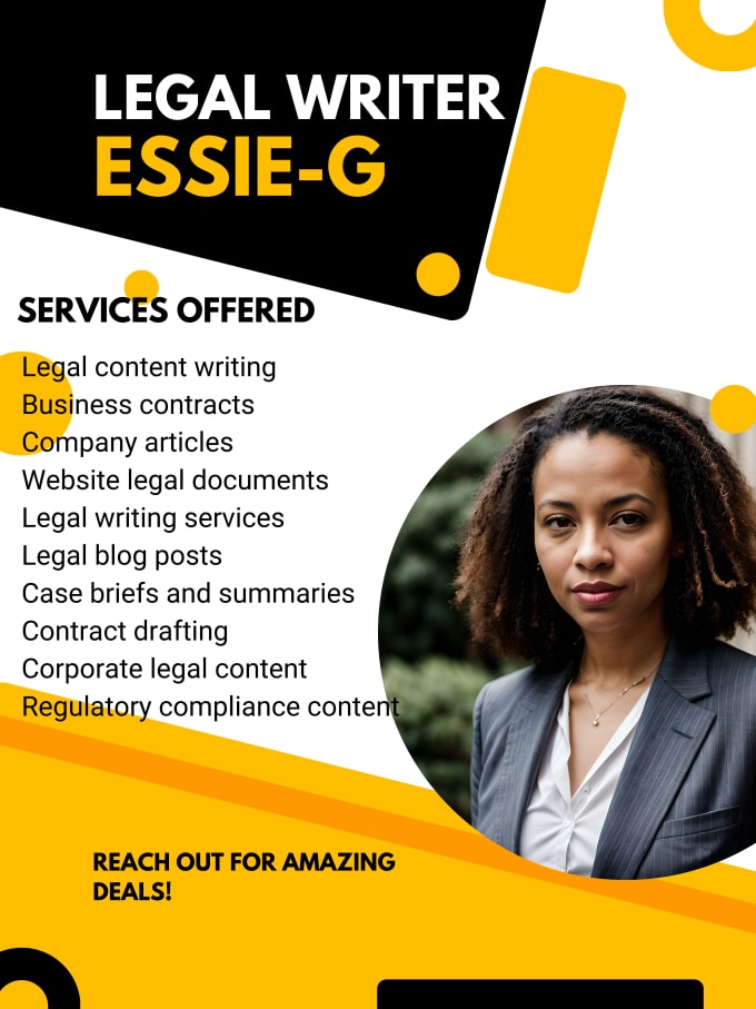 Gig Preview - Craft legal documents for your company or business