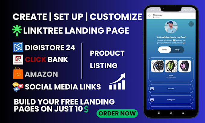 Gig Preview - Set up linktree bio link and amazon landing page for your online business