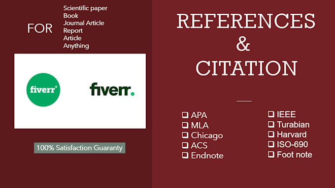 Gig Preview - Fix references and citations in apa 7, chicago, harvard, mla, style