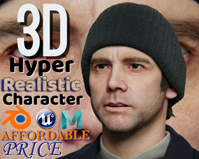 Gig Preview - 3d character modeling 3d realistic character 3d metahuman character and rigging