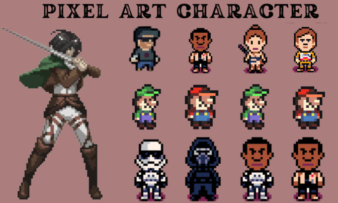 Gig Preview - Pixel art sprite sheet, pixel art, 2d game character, sprite, sprite animation