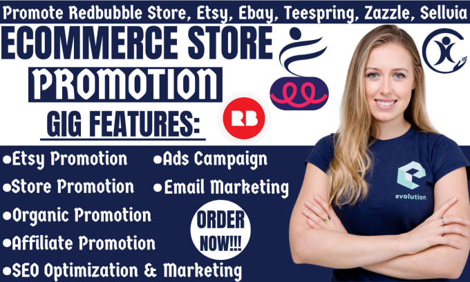 Gig Preview - Promote redbubble store, etsy, ebay, teespring, zazzle, sellvia to boost traffic