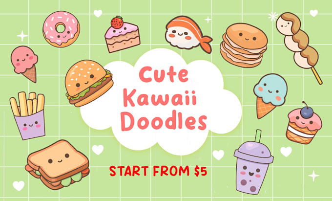 Gig Preview - Draw cute kawaii doodles cartoon for stickers, emoticon or for any purpose