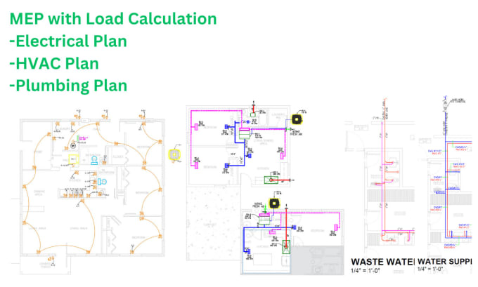 Gig Preview - Draw electrical, hvac and plumbing mep drawings