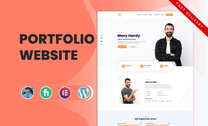 Gig Preview - Create wordpress portfolio website, personal resume website