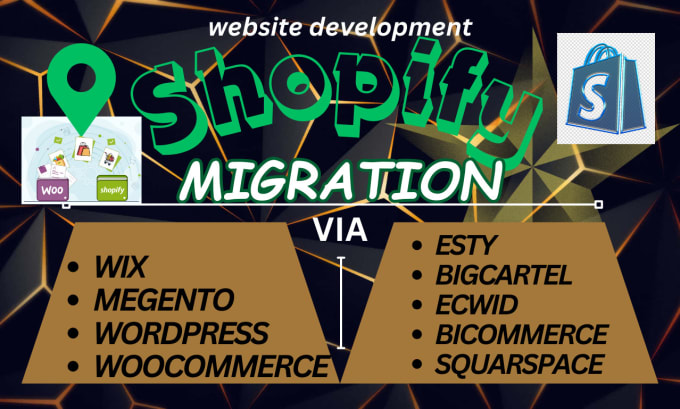 Gig Preview - Recreate or migrate etsy bigcartel wordpress wix woocommerce to shopify migrate