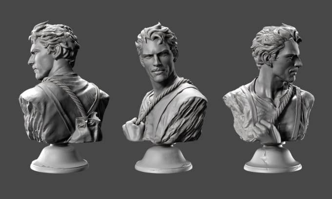 Gig Preview - Sculpt realistic 3d head, 3d face, 3d bust, 3d monster head for 3d printing