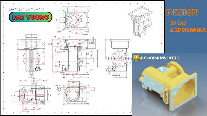 Bestseller - design 3d cad, drawing, product design with inventor