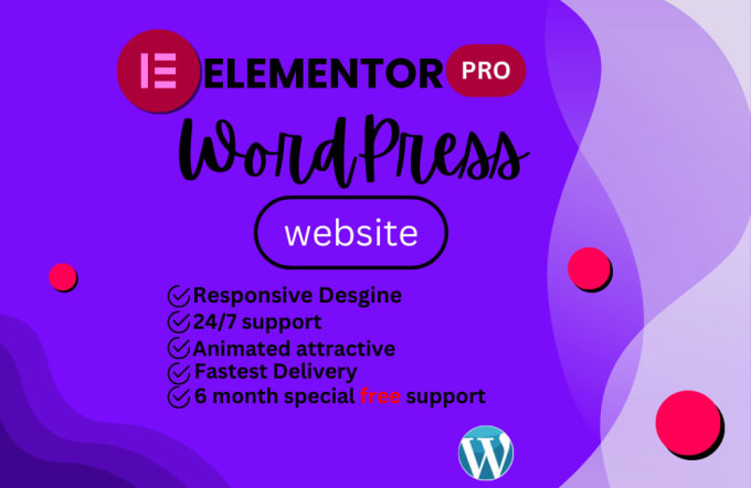 Gig Preview - Create a wordpress site using elementor pro and fix issues