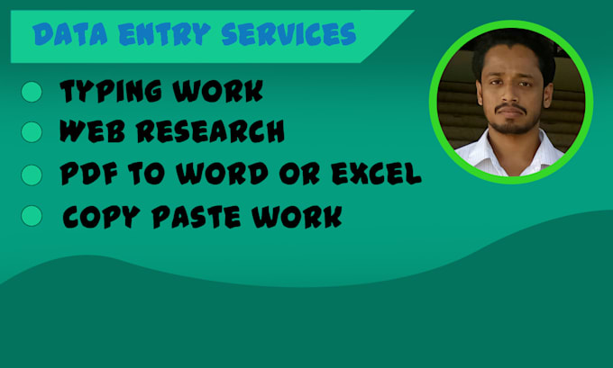 Gig Preview - Be your virtual assistant for data entry typing and web research