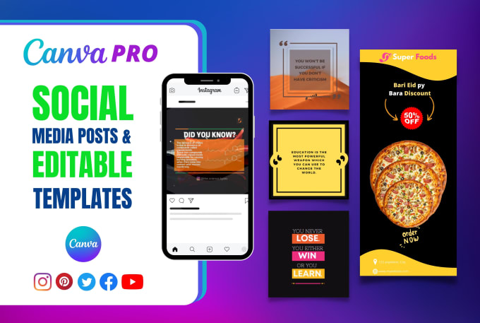 Gig Preview - Design pro social media posts and canva pro templates