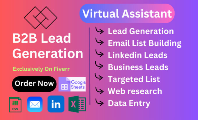 Gig Preview - Do b2b lead generation, linkedin lead, targeted lead, and email list building