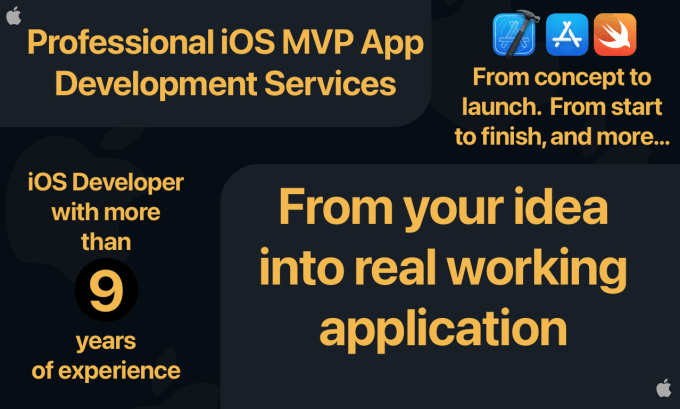 Gig Preview - Develop mobile application mvp, ios native