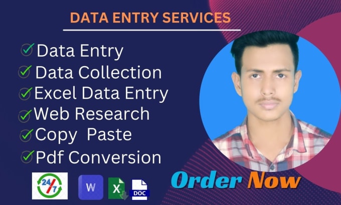 Bestseller - do excel data entry, data entry, web research, copy paste and pdf conversion