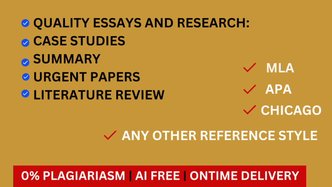 Gig Preview - Do urgent research, essay, and summary writing, case study and business reports