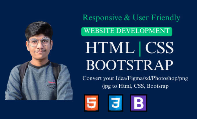 Gig Preview - Do frontend web development, figma to html css bootstrap