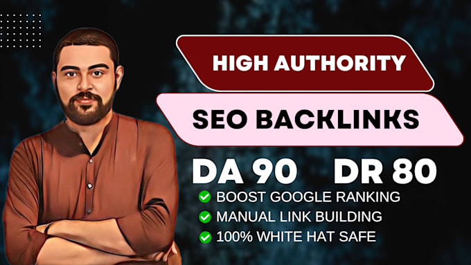 Gig Preview - Do high da SEO backlinks white hat link building for ranking your website