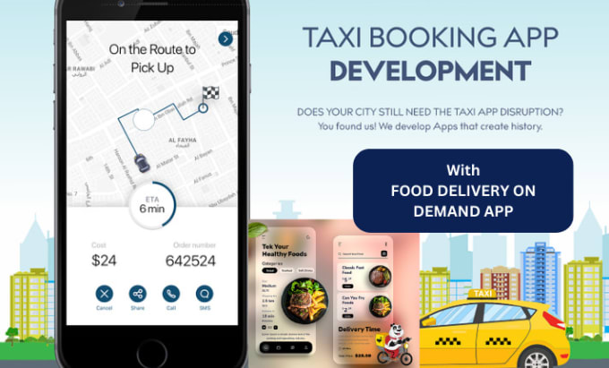 Gig Preview - Develop taxi booking app, uber app, bolt, uber clone, food delivery app uber eat