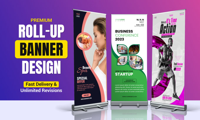 Gig Preview - Design roll up, retractable, pull up, or pop up banner for your event