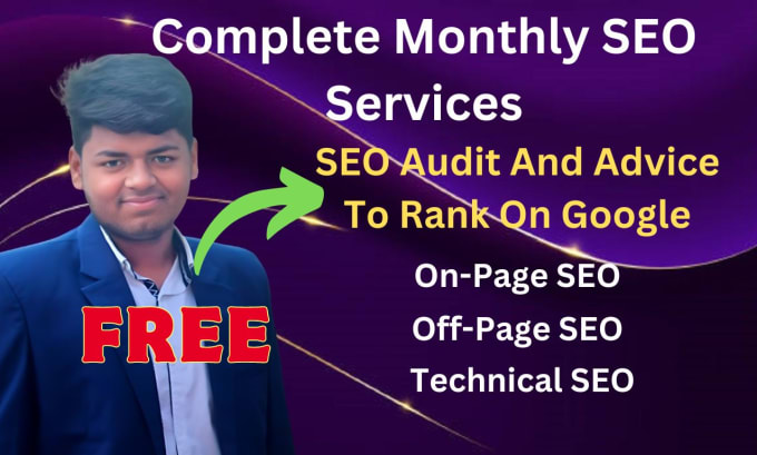 Gig Preview - Complete monthly SEO with free website audit report services