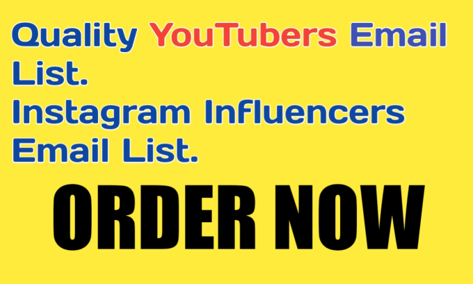 Gig Preview - Deliver quality influencers, youtubers email list