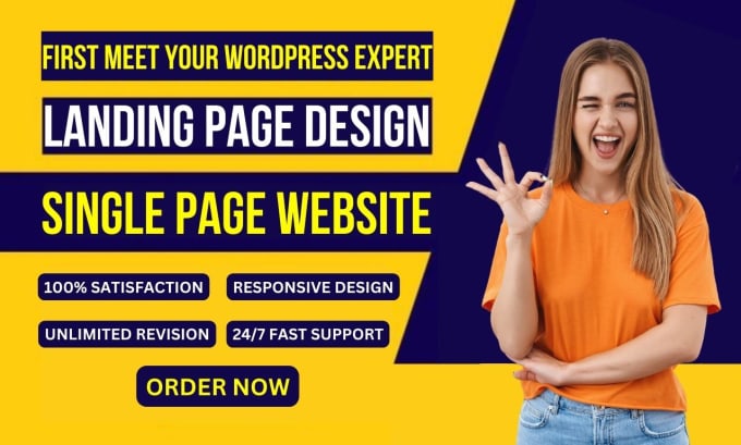 Gig Preview - Build wordpress landing page, squeeze page, single page, one page website in 24h